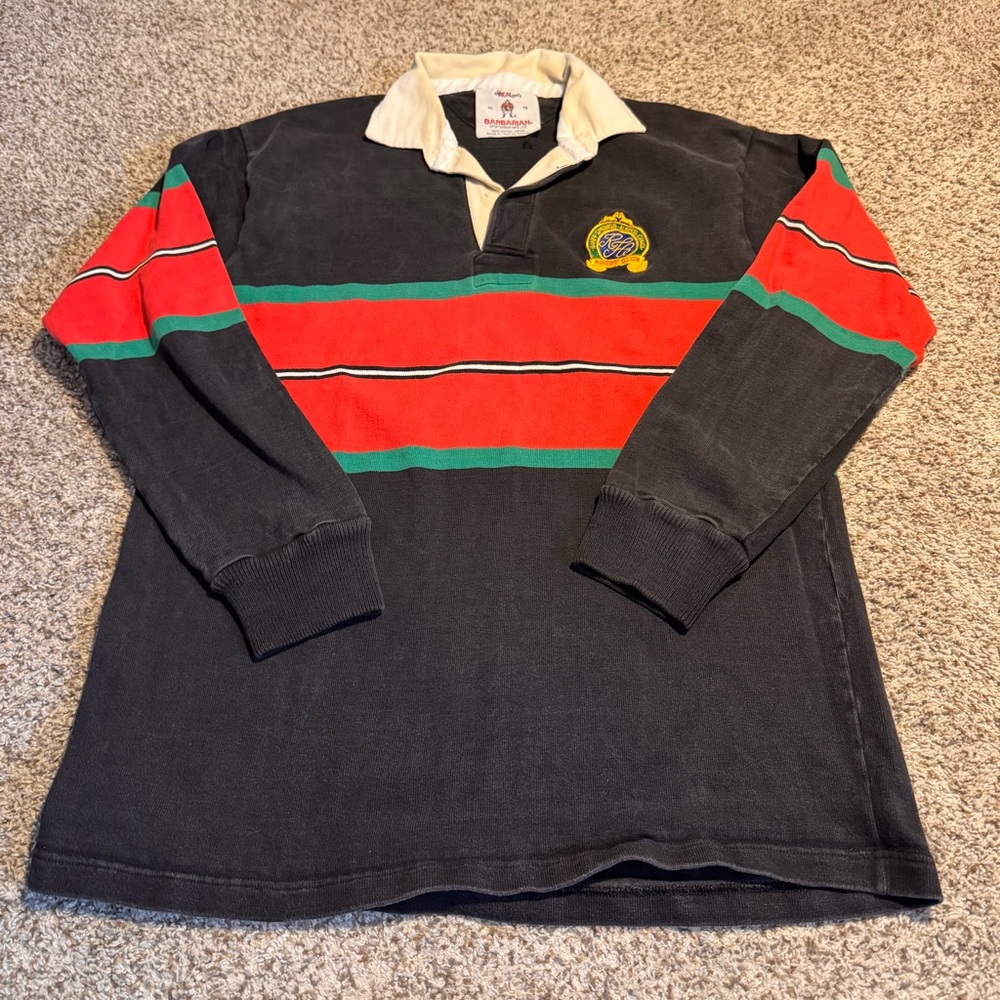 Vintage 1990’s Barbarian Banff Springs Rugby Shirt Mens XL Black